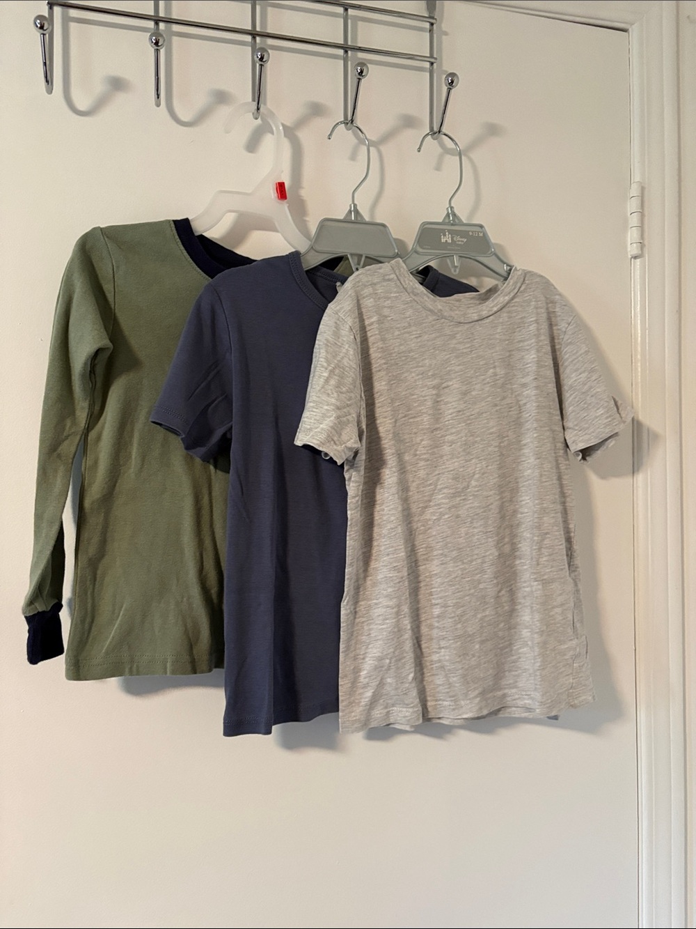 Kids 3-Pack Short & Long Sleeve Tee Set — Gray, Navy, Olive
